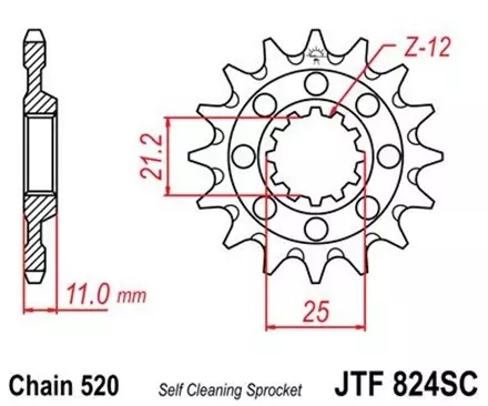 Звезда передняя JT JTF824.15 для мотоциклов