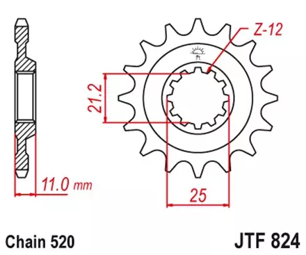 Звезда передняя JT JTF824.17 для мотоциклов