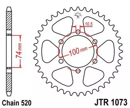 Звезда задняя JT JTR1073.46 для мотоциклов