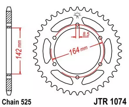 Звезда задняя JT JTR1074.44 для мотоциклов