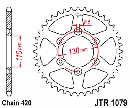 Звезда задняя JT JTR1079.62 для мотоциклов