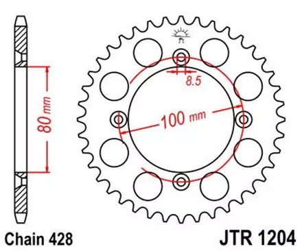 Звезда задняя JT JTR1204.46 для мотоциклов