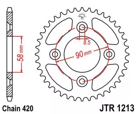 Звезда задняя JT JTR1213.37 для мотоциклов