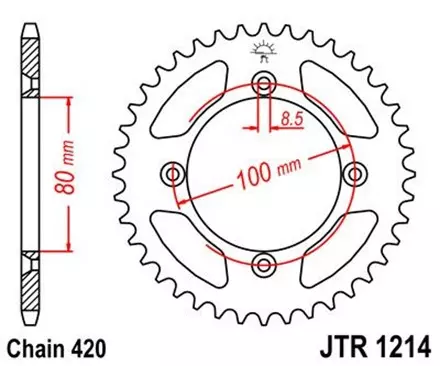 Звезда задняя JT JTR1214.45 для мотоциклов