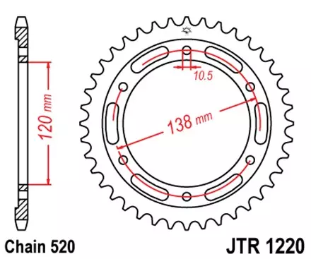 Звезда задняя JT JTR1220.36 для мотоциклов