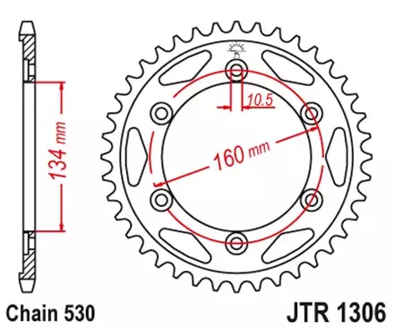 Звезда задняя JT JTR1306.42ZBK для мотоциклов