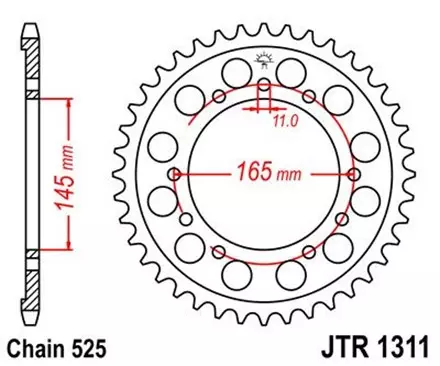 Звезда задняя JT JTR1311.43 для мотоциклов