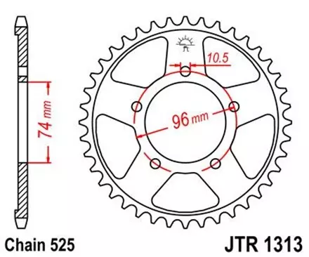 Звезда задняя JT JTR1313.40 для мотоциклов