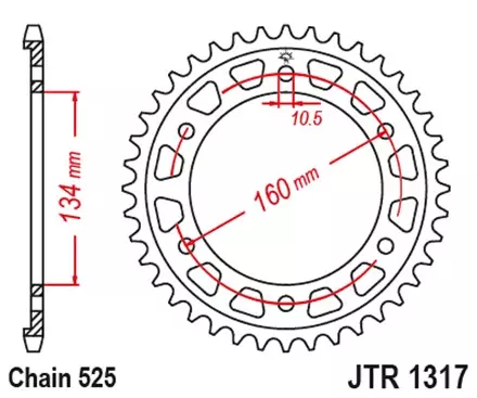 Звезда задняя JT JTR1317.43 для мотоциклов
