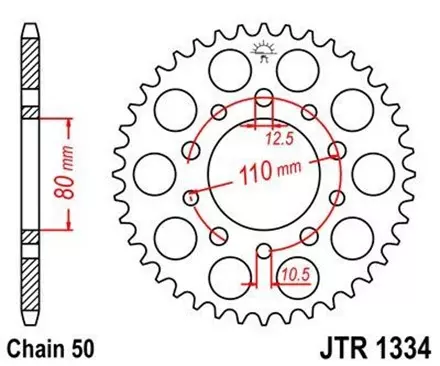 Звезда задняя JT JTR1334.44 для мотоциклов