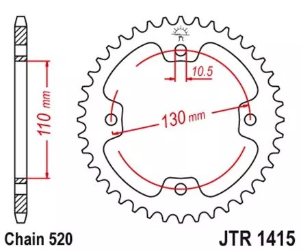 Звезда задняя JT JTR1415.40 для мотоциклов