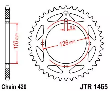 Звезда задняя JT JTR1465.47 для мотоциклов