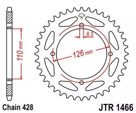 Звезда задняя JT JTR1466.46 для мотоциклов