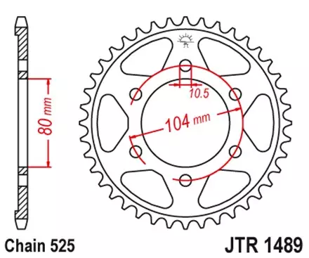 Звезда задняя JT JTR1489.41ZBK для мотоциклов
