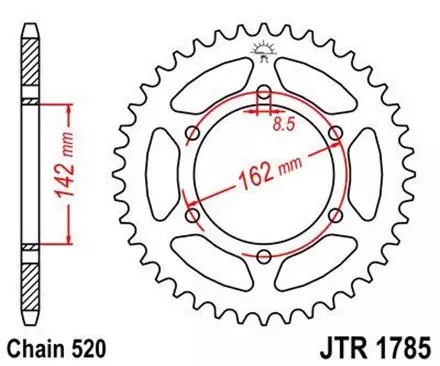 Звезда задняя JT JTR1785.48 для мотоциклов