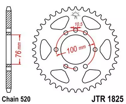 Звезда задняя JT JTR1825.47 для мотоциклов
