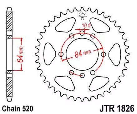 Звезда задняя JT JTR1826.39 для мотоциклов