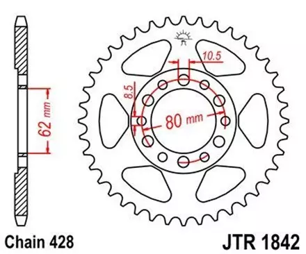 Звезда задняя JT JTR1842.49 для мотоциклов