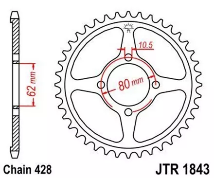 Звезда задняя JT JTR1843.54 для мотоциклов