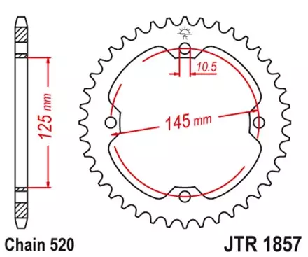 Звезда задняя JT JTR1857.36 для мотоциклов