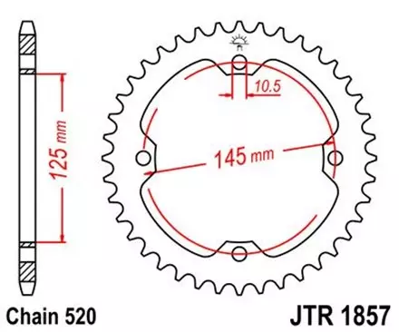 Звезда задняя JT JTR1857.39 для мотоциклов