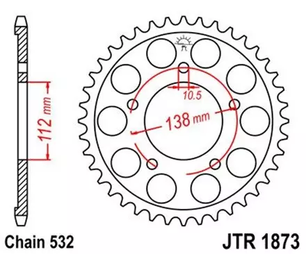 Звезда задняя JT JTR1873.48 для мотоциклов