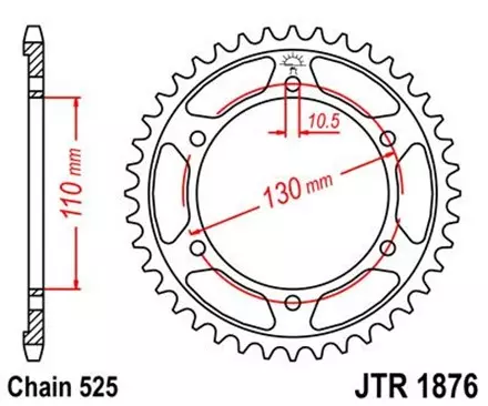 Звезда задняя JT JTR1876.46 для мотоциклов