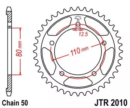 Звезда задняя JT JTR2010.48 для мотоциклов