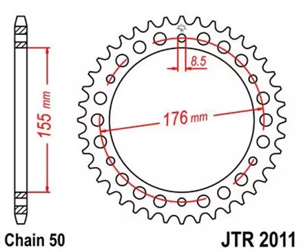 Звезда задняя JT JTR2011.42 для мотоциклов