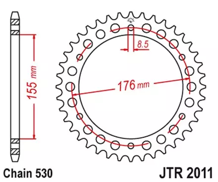 Звезда задняя JT JTR2011.46 для мотоциклов