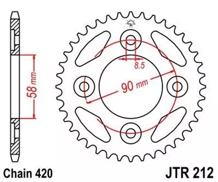 Звезда задняя JT JTR212.34 для мотоциклов