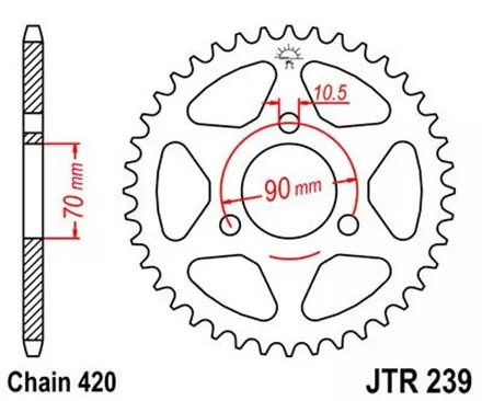 Звезда задняя JT JTR239.47 для мотоциклов