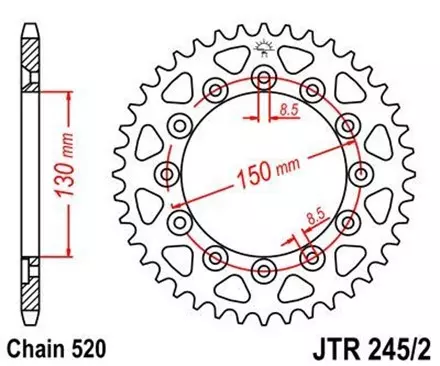 Звезда задняя JT JTR245/2.47 для мотоциклов