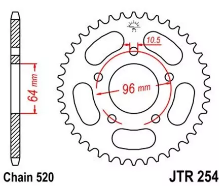 Звезда задняя JT JTR254.45 для мотоциклов