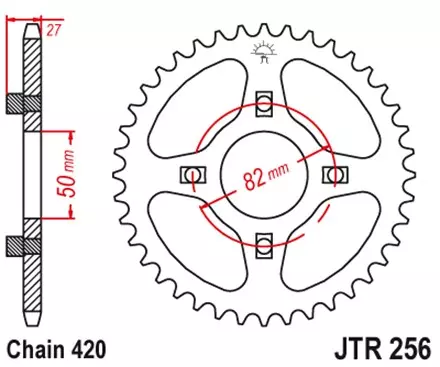 Звезда задняя JT JTR256.41 для мотоциклов