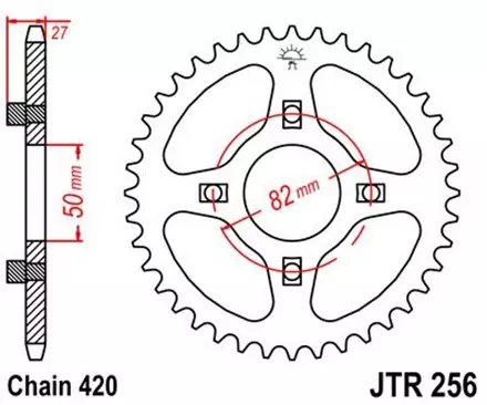 Звезда задняя JT JTR256.44 для мотоциклов