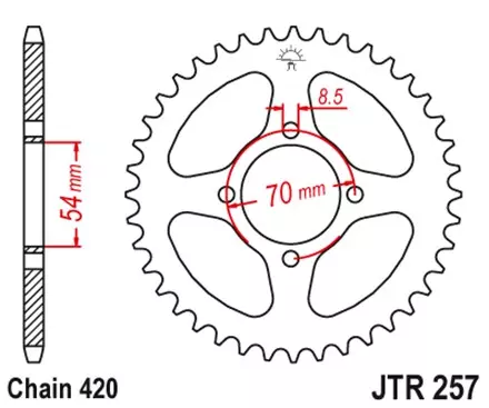 Звезда задняя JT JTR257.40 для мотоциклов
