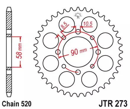 Звезда задняя JT JTR273.41 для мотоциклов