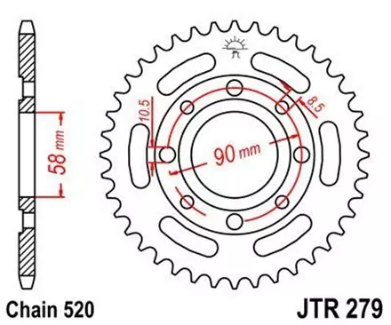 Звезда задняя JT JTR279.33 для мотоциклов