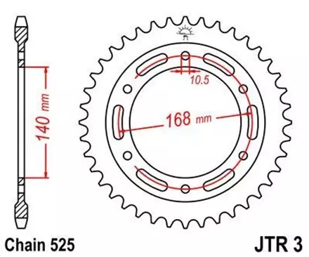 Звезда задняя JT JTR3.41 для мотоциклов