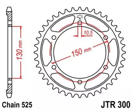 Звезда задняя JT JTR300.42 для мотоциклов