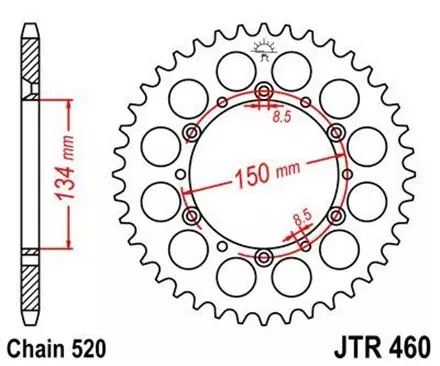 Звезда задняя JT JTR460.46 для мотоциклов