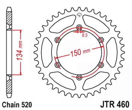 Звезда задняя JT JTR460.48SC для мотоциклов