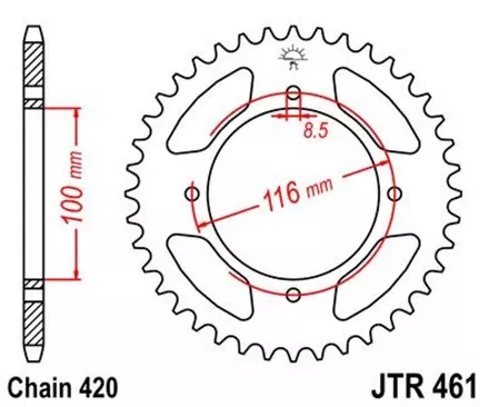 Звезда задняя JT JTR461.50 для мотоциклов
