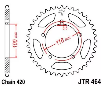 Звезда задняя JT JTR464.48 для мотоциклов