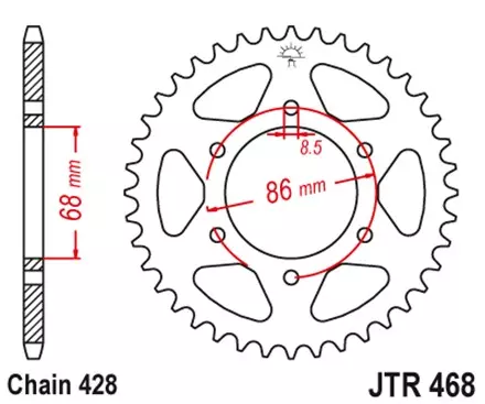 Звезда задняя JT JTR468.46 для мотоциклов