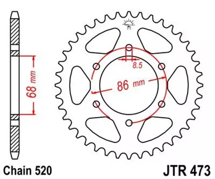 Звезда задняя JT JTR473.37 для мотоциклов