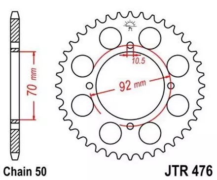 Звезда задняя JT JTR476.45 для мотоциклов