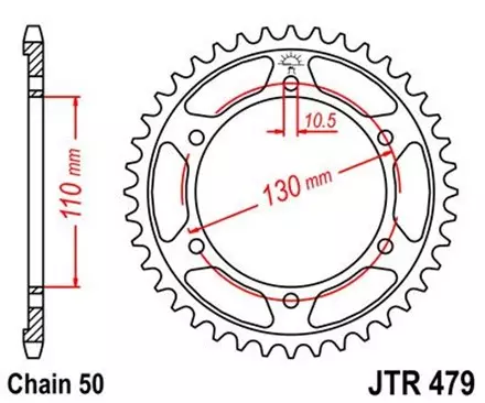 Звезда задняя JT JTR479.43 для мотоциклов
