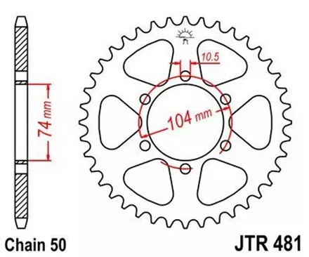 Звезда задняя JT JTR481.40 для мотоциклов
